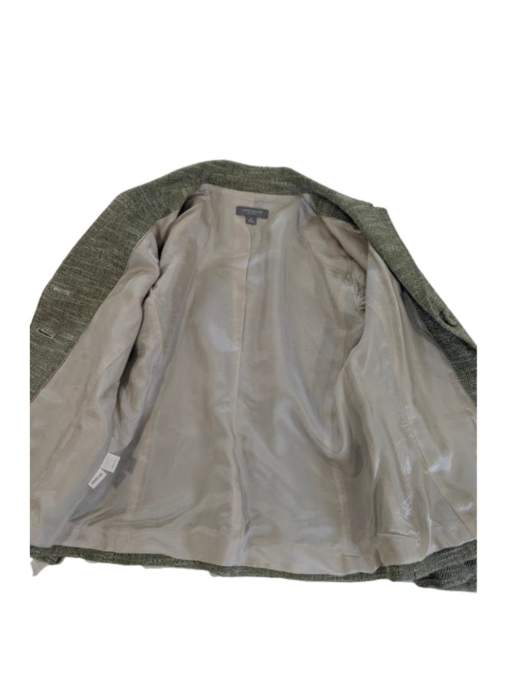 Ann Taylor Sage Green Women Textured Blazer Petite 8 Office Siren Old Money Chic - Picture 7 of 11